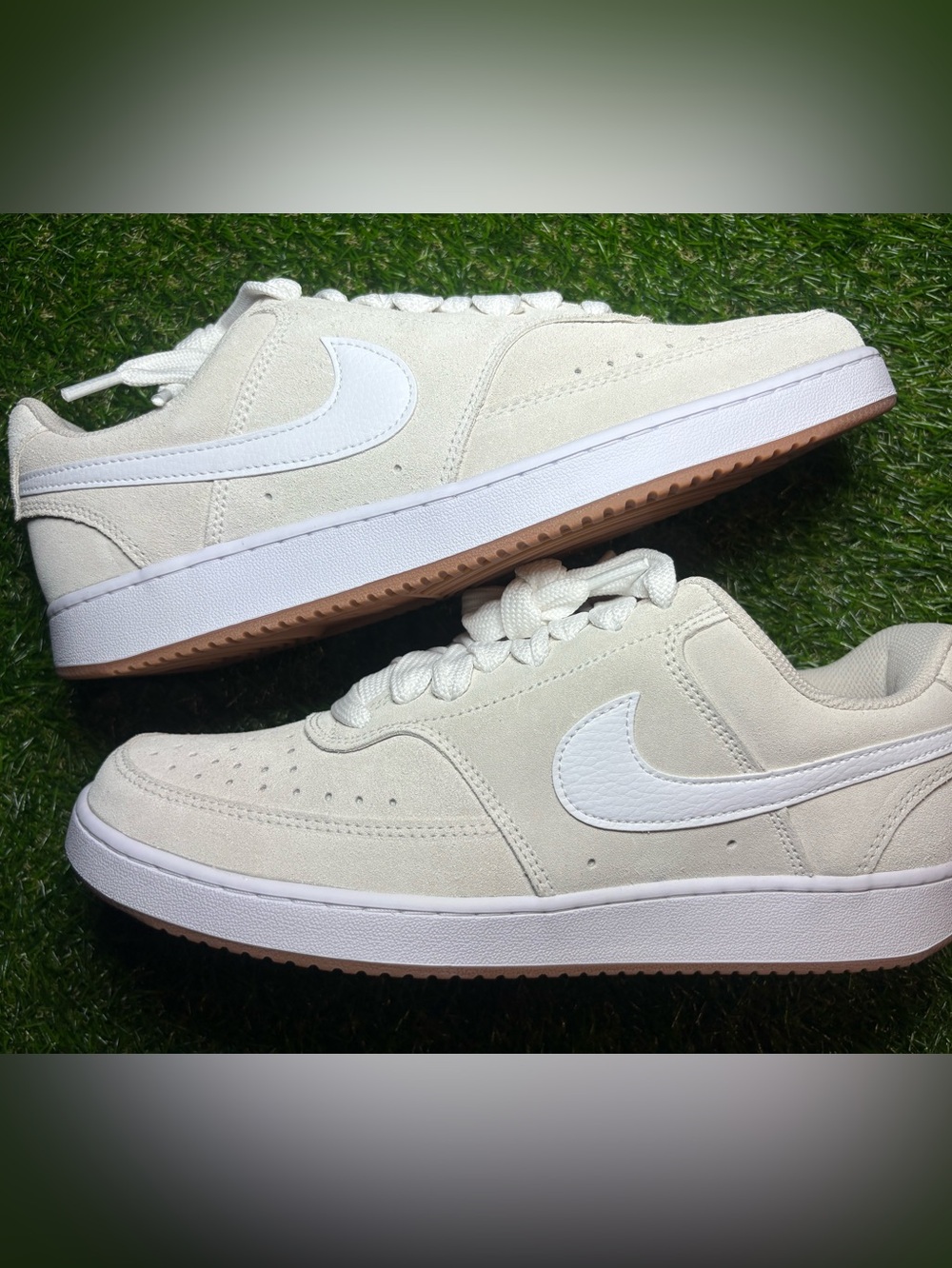 Nike Court Vision Lo Suede Sneakers in Off-White and Gum men’s 10.5, women’s 12
